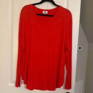 Women's Red Orange Long Sleeve Top